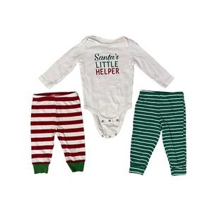 6-12m Baby Holiday Clothing Christmas Clothes Santa’s Little Helper Outfit Pants